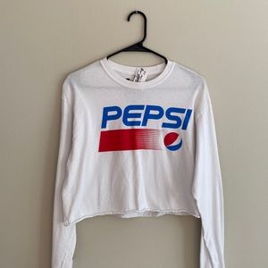 White long sleeve Pepsi crop shirt